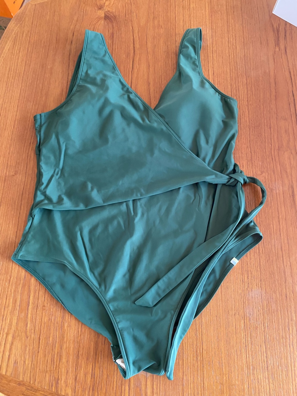 summersalt Green Wrap One-Piece Swimsuit